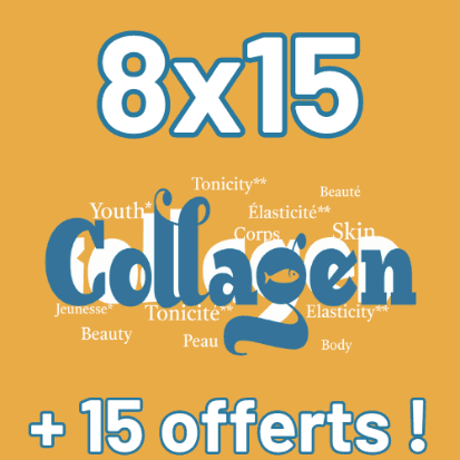 8 sachets de 15 sticks + 1 sachet gratuit (135 sticks) / 28,89€ le sachet - COLLAGEN
